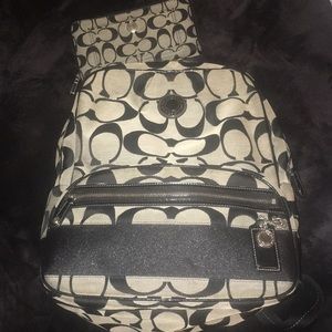 Coach backpack and wallet set
